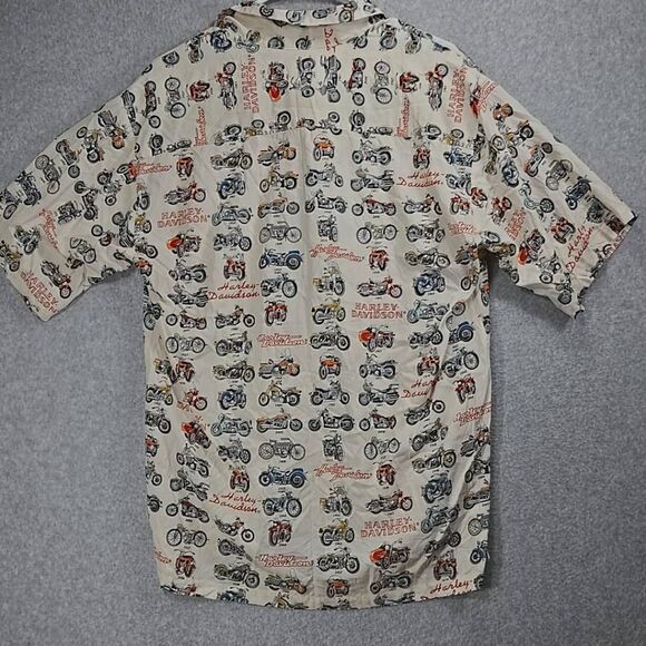 Harley Davidson Shirt Button Down Geometric Pattern Era Medium - Picture 5 of 11